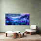 Neon Fantasy Mountain Skyline Wall Art Canvas Office Home Room Framed 120x60cm