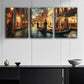 3pcs Venetian Canal Scenery Metal Print Ready to Hang Art