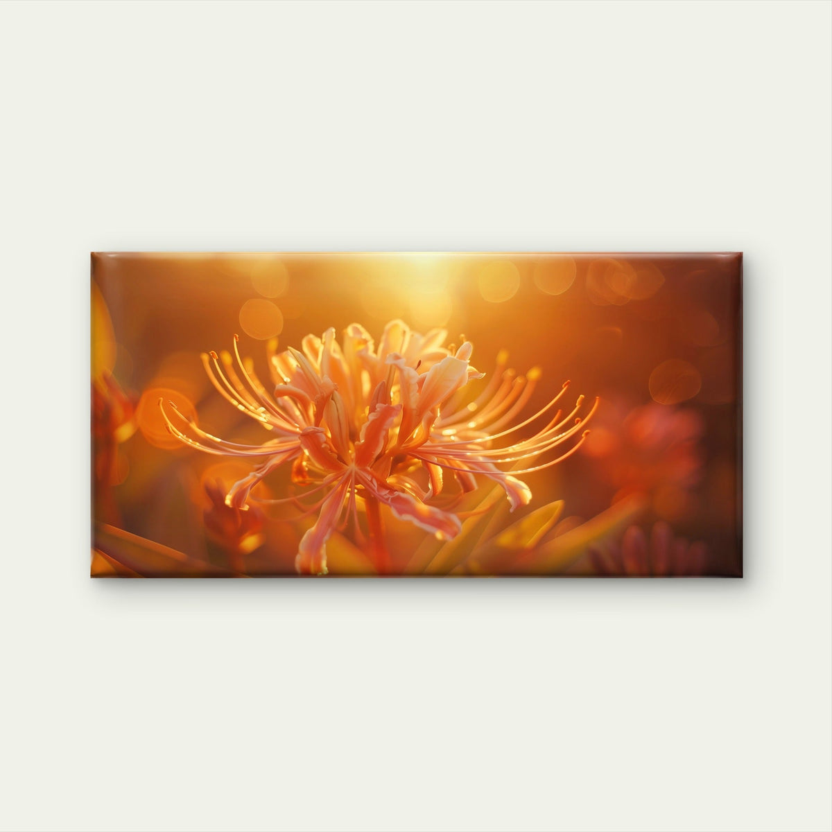 Golden Hour Spider Lily Wall Art Canvas Office Home Room Framed 120x60cm