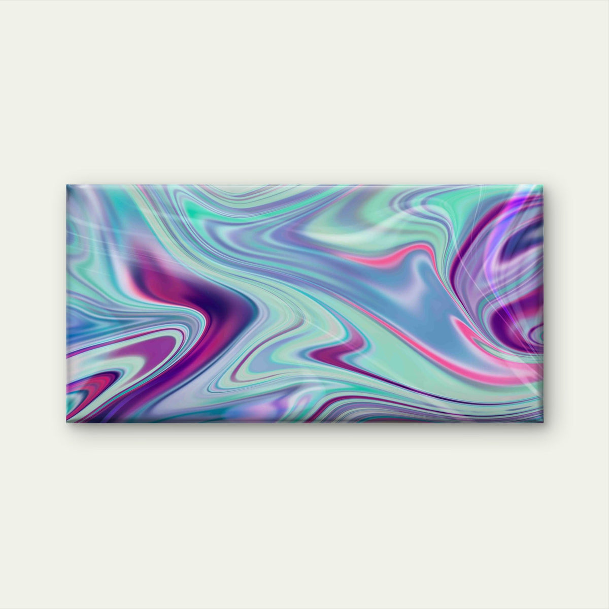 Green Fluid Art Abstract Wall Art Canvas Office Home Room Framed 120x60cm
