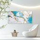 Azure Currents Golden Whispers Wall Art Canvas Office Home Room Framed 120x60cm