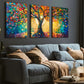 3pcs Ready to Hanging, Art Style Modern Fashion Abstract Tree Scenery Colorful Wall Art Set Canvas Framed 40x60cm - High Quality Print 100% Australian Made Wall Canvas Ready to Hang