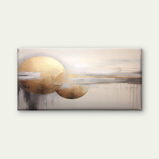 Abstract Golden Geometric Wall Art Canvas Office Home Room Framed 80x45cm