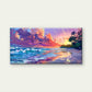Sunset Beach Pixelated Wall Art Canvas Office Home Room Framed 120x60cm