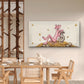 Pink Cat Money Illustration Wall Art Canvas Office Home Room Framed 80x45cm