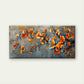 Orange Ginkgo Blossom Branch Wall Art Canvas Office Home Room Framed 80x45cm