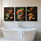 3pcs Contemporary Japanese Cuisine Seafood Painting Metal Print Ready to Hang Art