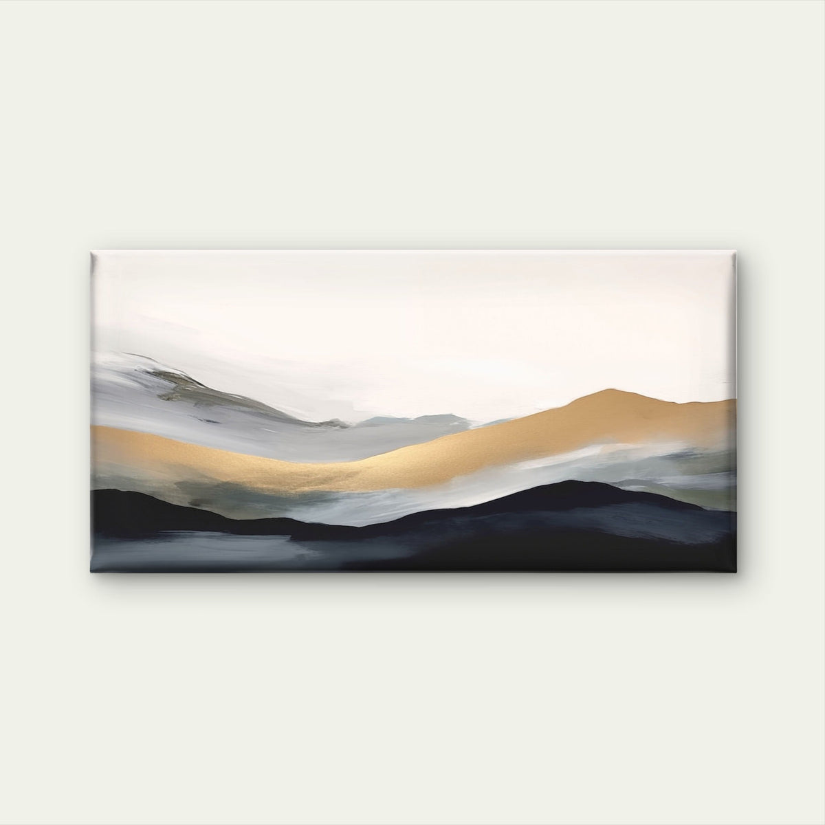 Abstract Gold Leaf Mountain Wall Art Canvas Office Home Room Framed 120x60cm