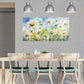 Vibrant Abstract Floral Painting with Colorful Blooms & Green Foliage Wall Art wall canvas office home room framed 120x60cm