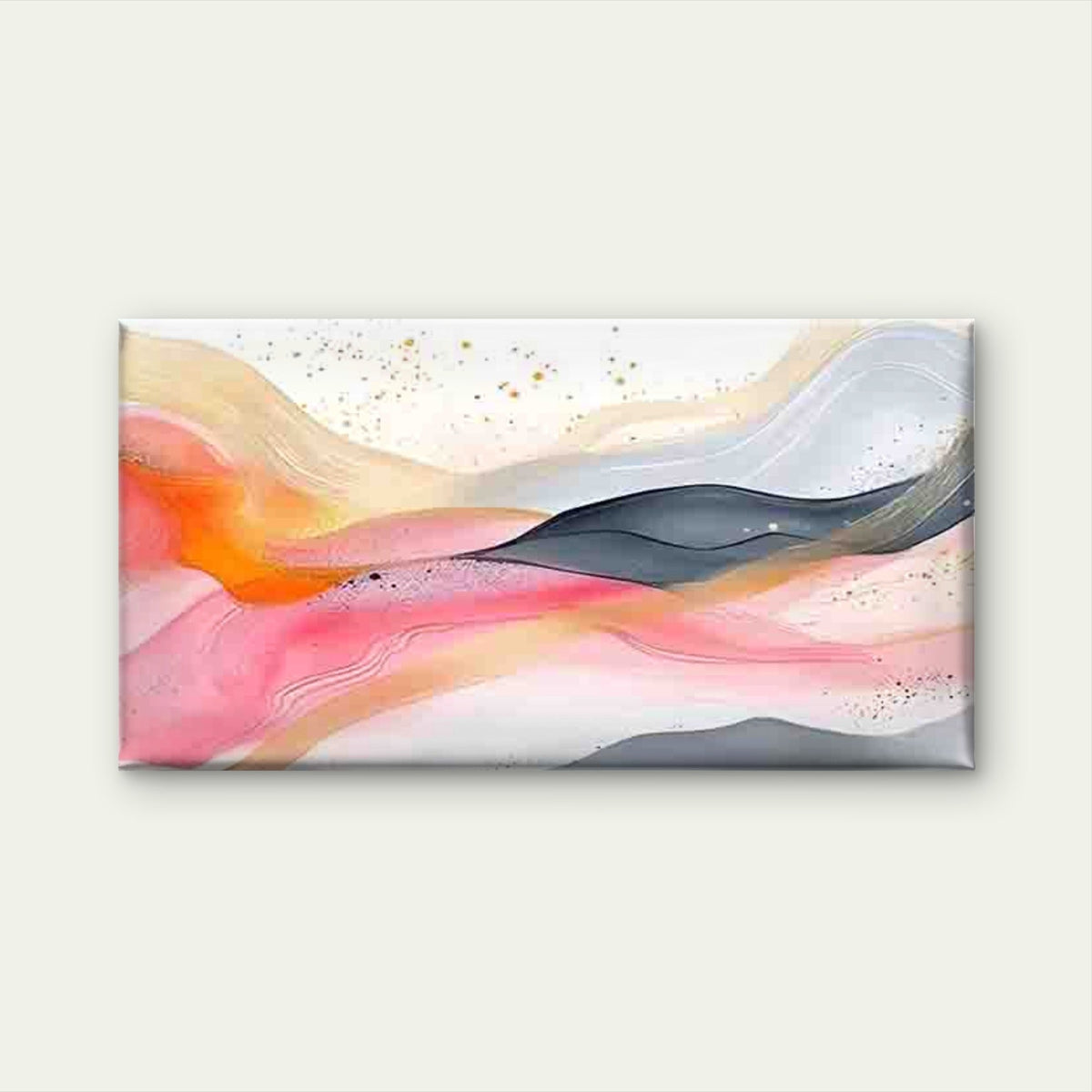 Featuring a Fluid Wave Pattern Wall Art Canvas Office Home Room Framed 80x45cm