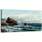 Vintage Ocean Blue Nature Scenic Waves Wall Art canvas office home room framed 120x60cm