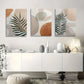 3pcs Bohemian Abstract Leaf Warm Tone Botanical Metal Print Ready to Hang Art
