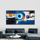 Minimalist Blue Orange Abstract Wall Art Canvas Office Home Room Framed 120x60cm