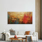 Gold Red Blue Abstract Textured Wall Art Canvas Office Home Room Framed 120x60cm