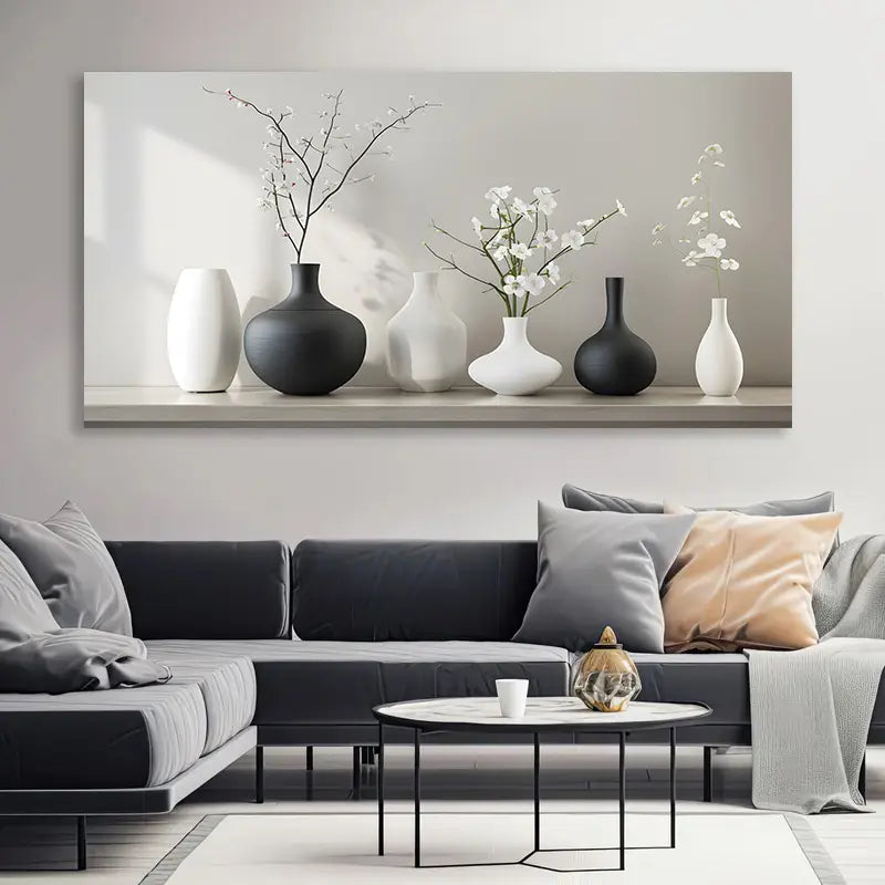 Elegant Still Life Minimalist Design Wall Art wall canvas office home room framed 120x60cm