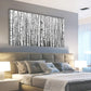 Modern Birch Forest Black White Birch Trees Wall Art canvas office home room framed 120x60cm