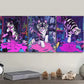 3pcs Featuring a Black And White Tiger Adorned with Pink Spots Metal Print Ready to Hang Art