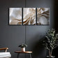 3pcs Luxurious Abstract Light and White Metal Print Ready to Hang Art