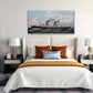 Navy Blue Ocean Liner Ship Seascape Wall Art canvas office home room framed 120x60cm