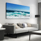 Sea Beach Ocean Waves Blue Surfing Water Seagull Wall Art canvas office home room framed 120x60cm