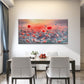 Red Poppy Field Sunset Wall Art Canvas Office Home Room Framed 120x60cm
