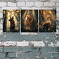 3pcs Animal German Shepherd, Tiger, Duck Design Metal Print Ready to Hang Art