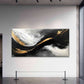 Elegant Abstract Black And Gold Wall Art Canvas Office Home Room Framed 120x60cm