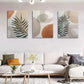 3pcs Bohemian Abstract Leaf Warm Tone Botanical Metal Print Ready to Hang Art