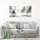 Black & White Serene Lake with Green Bamboo Birds & Boat Wall Art canvas office home room framed 120x60cm