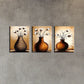3pcs Watercolor Elegant Plant Vase Design Metal Print Ready to Hang Art