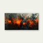 Dramatic Fiery Inferno Abstract Wall Art Canvas Office Home Room Framed 80x45cm
