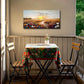 Sunset River Wildflower Field Wall Art canvas office home room framed 120x60cm
