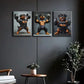 3pcs A fitness Rottweiler Metal Print Ready to Hang Art