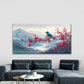 Blue Bird on Cherry Blossom Wall Art Canvas Office Home Room Framed 120x60cm