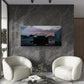 BMW M4 Coupe At Dusk With Its Headlights Illuminated Wall Art Canvas Office Home Room Framed 120x60cm
