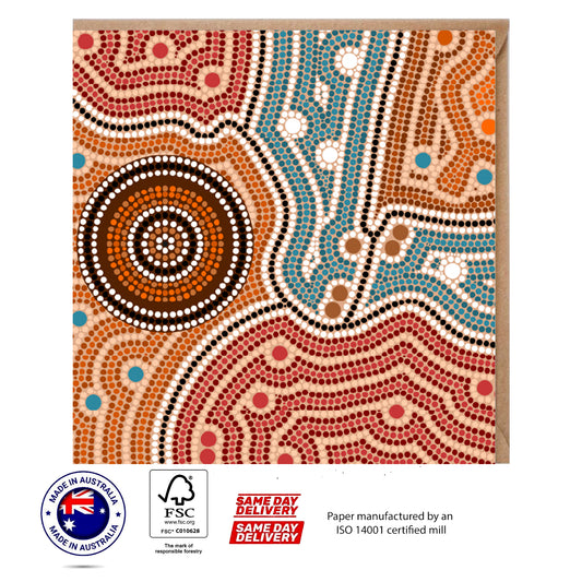 Aboriginal Vector Abstract Greeting Card - The Abstract Set - 10 Pcs