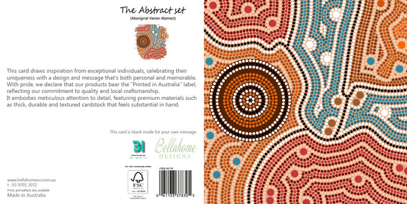 Aboriginal Vector Abstract Greeting Card - The Abstract Set - 10 Pcs