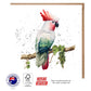 Colorful Cockatoo Bird Greeting Card - The Creatures Set - 10 Pcs