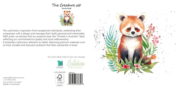 Fox & Floral Greeting Card - The Creatures Set - 10 Pcs