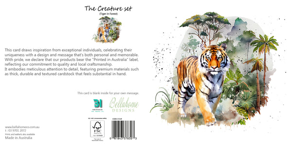 Tiger in Forest Greeting Card - The Creatures Set - 10 Pcs