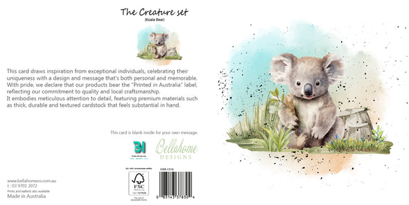 Koala Bear Greeting Card - The Creatures Set - 10 Pcs