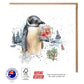 Penguin with Flower Bouquet Greeting Card - The Creatures Set - 10 Pcs