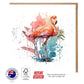 Flamingo Watercolor Greeting Card - The Creatures Set - 10 Pcs