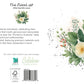 White Rose With Leaves Greeting Card - The Floral Set - 10 Pcs