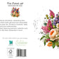 Colorful Flowers With Leaves Greeting Card - The Floral Set - 10 Pcs