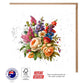 Colorful Flowers With Leaves Greeting Card - The Floral Set - 10 Pcs