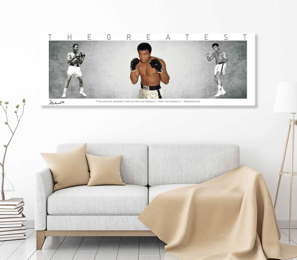 Muhammad Ali Boxing Panorama Stretched Canvas Wall Art wall art