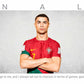 Cristiano Ronaldo Football Panorama Stretched Canvas Wall Art wall art