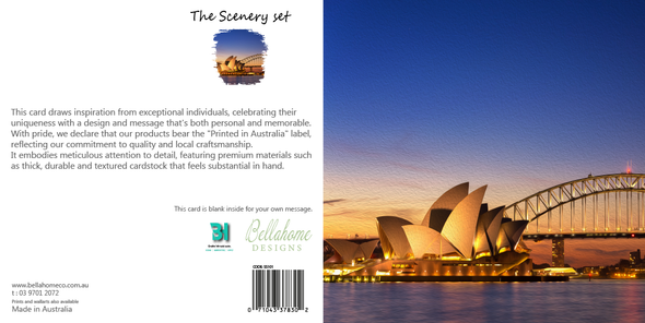 Opera House Sunset View Greeting Card - The Scenery Set - 10 Pcs