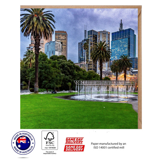 Parliament Gardens Melbourne Greeting Card - The Scenery Set - 10 Pcs